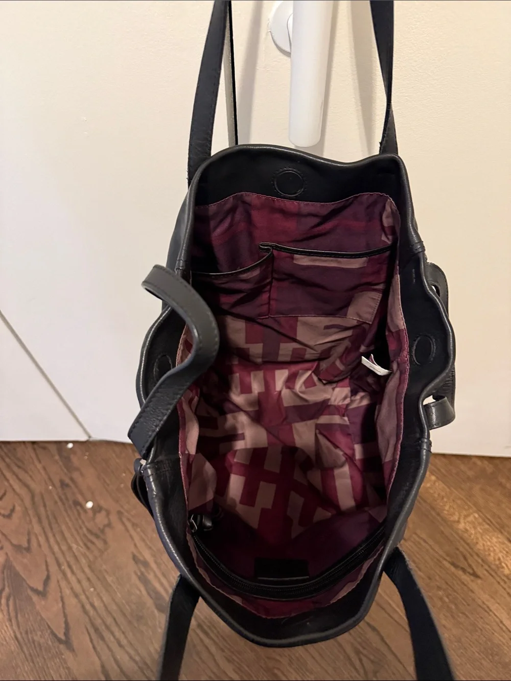 ‘00s Kooba Black Leather Tote with Double Straps
